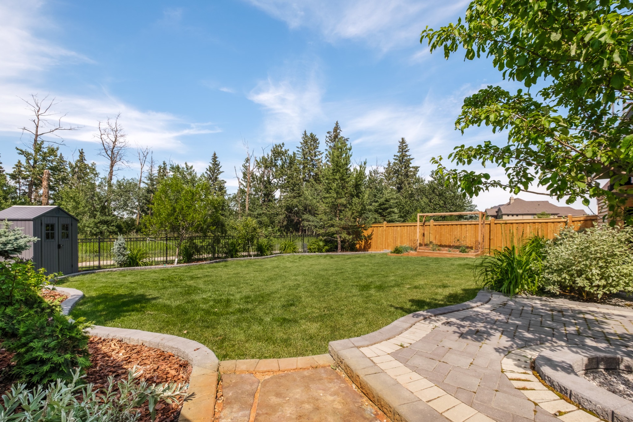 Landscaped backyard