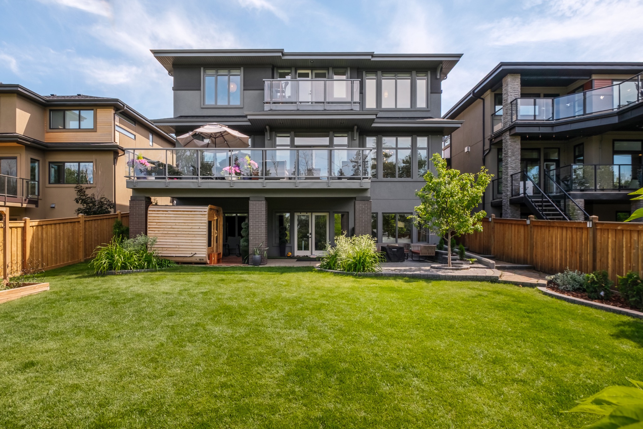 Backyard exterior and ravine setting